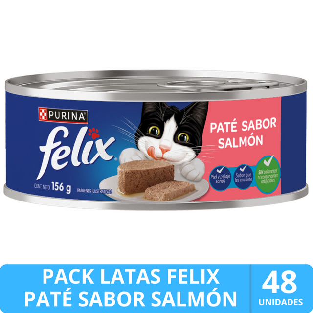Felix en Latas - Solo Paté Salmón - Pack 48 unidades  Felix en Latas - Solo Paté Salmón - Pack 48 unidades