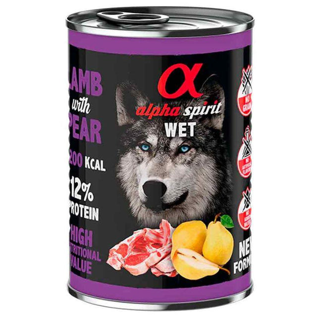 Alimento Húmedo Alpha Spirit para Perro Adulto 400gr - Proteína de Cordero y Pera Alimento Húmedo Alpha Spirit para Perro Adulto 400gr - Proteína de Cordero y Pera