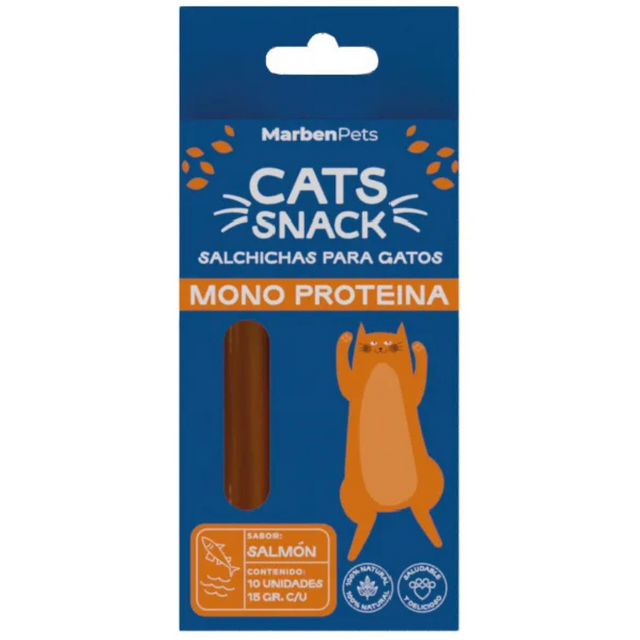 Cats Snack Salchicha Monoproteica Sabor Salmón 120gr Cats Snack Salchicha Monoproteica Sabor Salmón 120gr