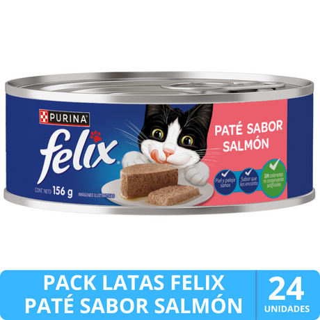 Felix Purina Felix en Latas - Solo Paté Salmón - Pack 24 unidades Felix Purina Felix en Latas - Solo Paté Salmón - Pack 24 unidades