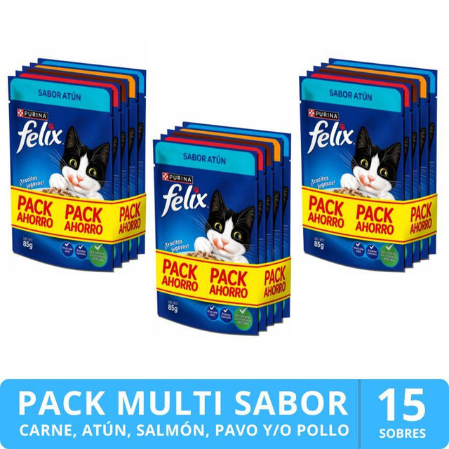 Felix Pouch Pack Multisabor 5 Puch 85gr c/u PROMO 15 pouch Felix Pouch Pack Multisabor 5 Puch 85gr c/u PROMO 15 pouch