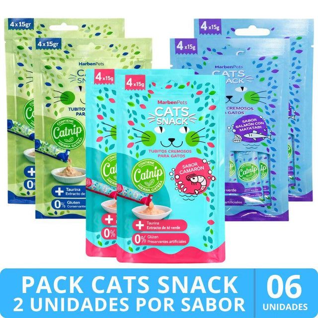 Cat Snack Cremoso Pack Degustación con 6 sobres surtidos Cat Snack Cremoso Pack Degustación con 6 sobres surtidos