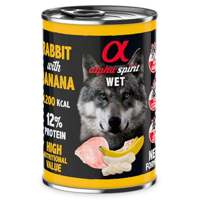 Alimento Húmedo Alpha Spirit para Perro Adulto 400gr - Proteína de Conejo y Platano Alimento Húmedo Alpha Spirit para Perro Adulto 400gr - Proteína de Conejo y Platano