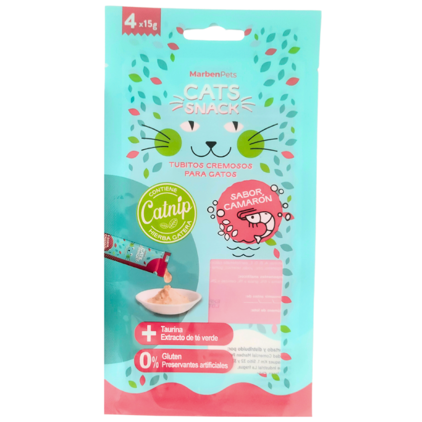 Cat Snack Cremoso Sabor Camarón con Catnip 60gr