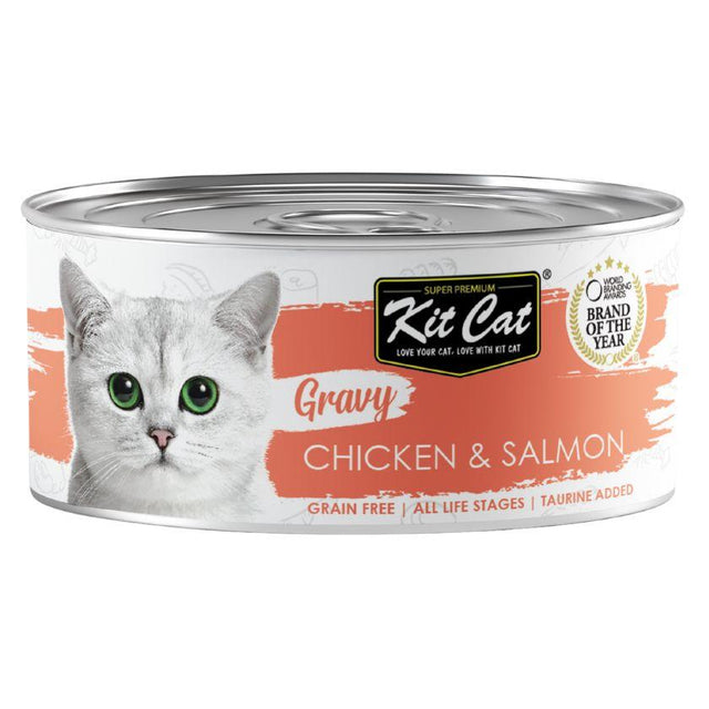 Kit Cat Lata Gravity Pollo y Salmón 70gr  Kit Cat Lata Gravity Pollo y Salmón 70gr