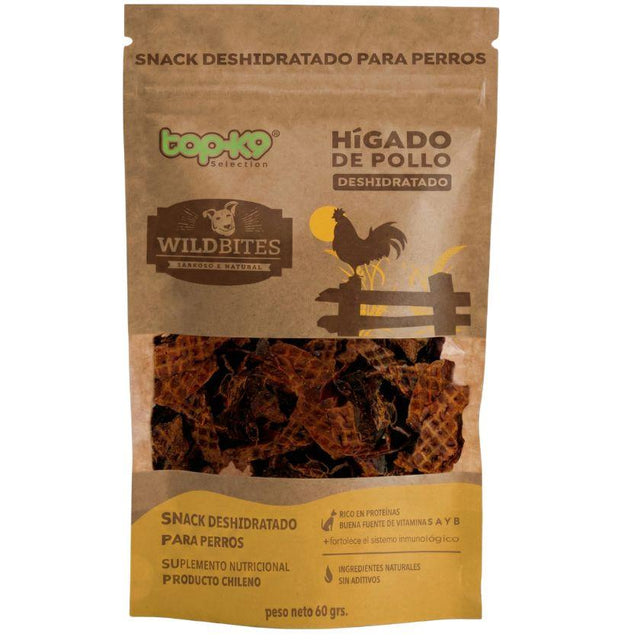 Snack Natural Hígado de Pollo WildBites Perro Adulto 60g - Limpieza Dental y Alta Palatabilidad Snack Natural Hígado de Pollo WildBites Perro Adulto 60g - Limpieza Dental y Alta Palatabilidad