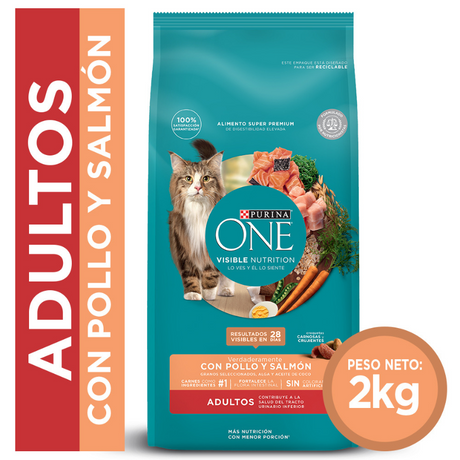 Alimento Seco para Gatos Alimento seco para gato PURINA® ONE® Adulto Pollo y Salmón 2kg Alimento Seco para Gatos Alimento seco para gato PURINA® ONE® Adulto Pollo y Salmón 2kg