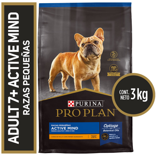 Purina Pro Plan Active Mind 7+ Small con OptiAge 3kg  Purina Pro Plan Active Mind 7+ Small con OptiAge 3kg