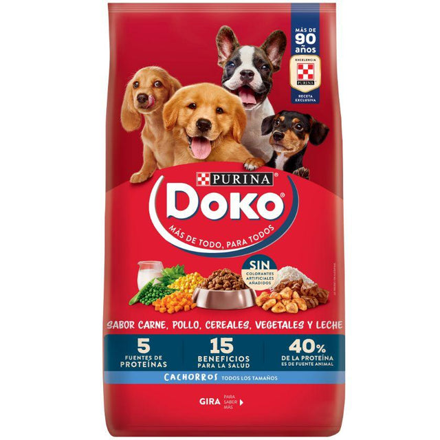 Doko Cachorro con Carne, Pollo, Cereales, Vegetales y Leche  Doko Cachorro con Carne, Pollo, Cereales, Vegetales y Leche