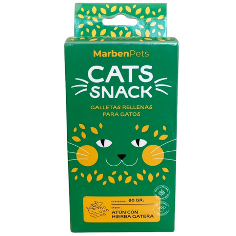 Galletas para Gatos Cats Snack Galletas Rellenas de Atún con Hierba Gatera 80gr Galletas para Gatos Cats Snack Galletas Rellenas de Atún con Hierba Gatera 80gr