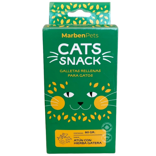 Cats Snack Galletas Rellenas de Atún con Hierba Gatera 80gr Cats Snack Galletas Rellenas de Atún con Hierba Gatera 80gr
