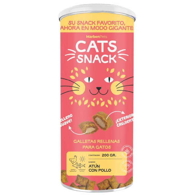 Cats Snack Galletas Rellenas Atún con Pollo para Gatos Adultos 200gr Con Omega 3 para piel y pelaje Cats Snack Galletas Rellenas Atún con Pollo para Gatos Adultos 200gr Con Omega 3 para piel y pelaje