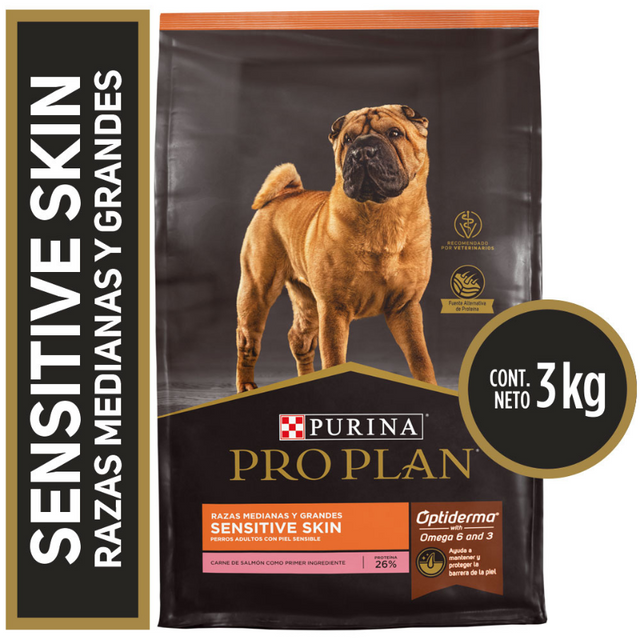 Purina PRO PLAN Adulto Rz Mediana y Grande Sensitive Skin 3kg Purina PRO PLAN Adulto Rz Mediana y Grande Sensitive Skin 3kg