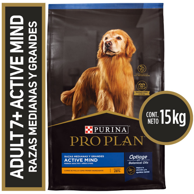 Purina Pro Plan Active Mind 7+ Medium and Large con OptiAge 15kg  Purina Pro Plan Active Mind 7+ Medium and Large con OptiAge 15kg