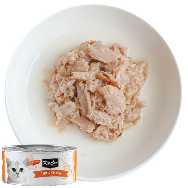 Kit Cat Lata Deboned Toppers Atún y Salmón 80gr Kit Cat Lata Deboned Toppers Atún y Salmón 80gr