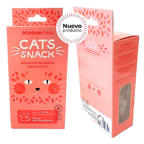 Galletas para Gatos Cats Snack Galletas Rellenas de Pollo con Camarón 80gr Galletas para Gatos Cats Snack Galletas Rellenas de Pollo con Camarón 80gr