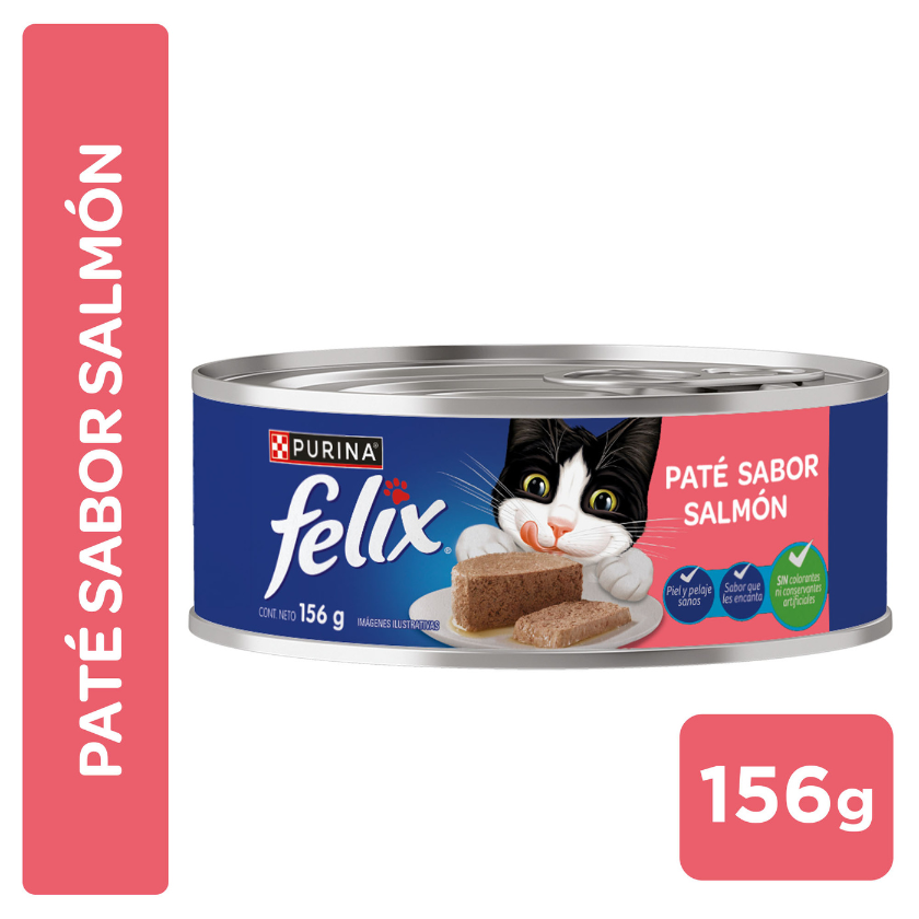 Purina felix lata para gato paté de salmón 156 gr