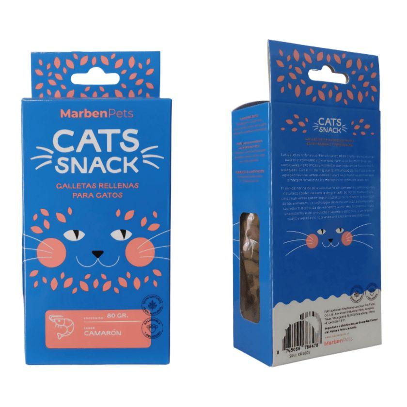 Cats Snack Galletas Rellenas de Camarón 80gr