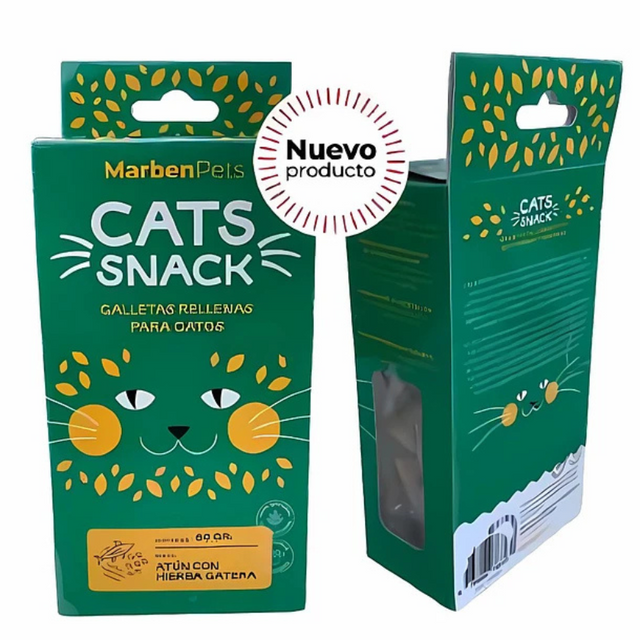 Cats Snack Galletas Rellenas de Atún con Hierba Gatera 80gr Cats Snack Galletas Rellenas de Atún con Hierba Gatera 80gr