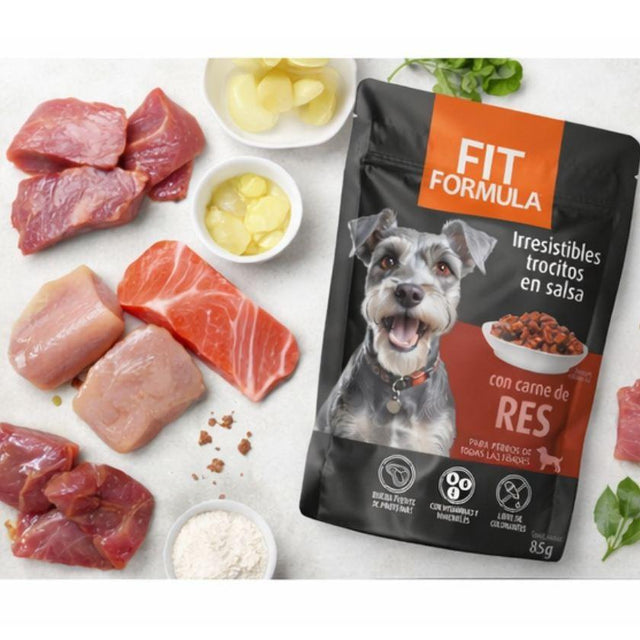 Fit Formula Alimento Húmedo para Perro Sabor Carne de Res - 85gr PACK 24 Unidades Fit Formula Alimento Húmedo para Perro Sabor Carne de Res - 85gr PACK 24 Unidades