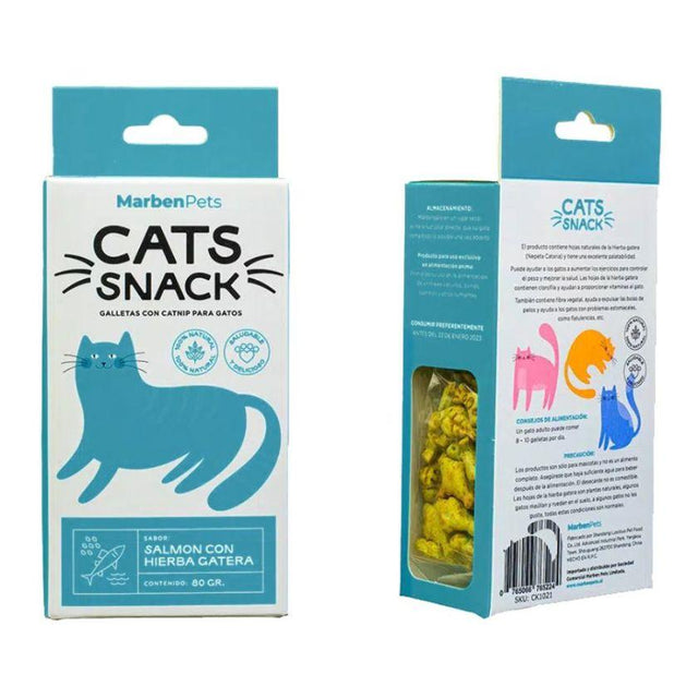 Cats Snack Galletas Rellenas de Salmón y Hierba Gatera 80gr Cats Snack Galletas Rellenas de Salmón y Hierba Gatera 80gr