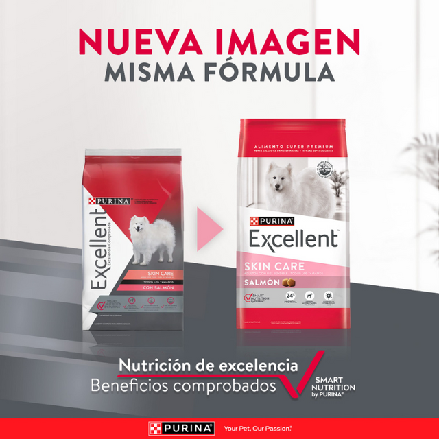 Purina EXCELLENT® Adultos Piel Sensible con Salmón 12kg  Purina EXCELLENT® Adultos Piel Sensible con Salmón 12kg