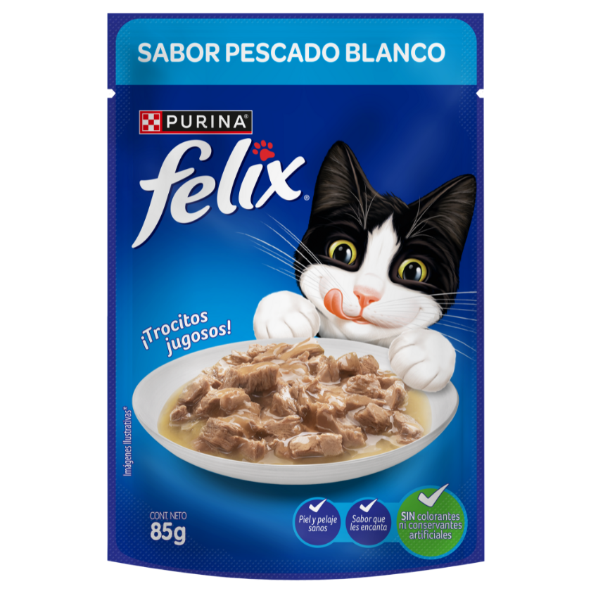 Felix Adultos Pescado Blanco 85gr Pack 15 Unidades