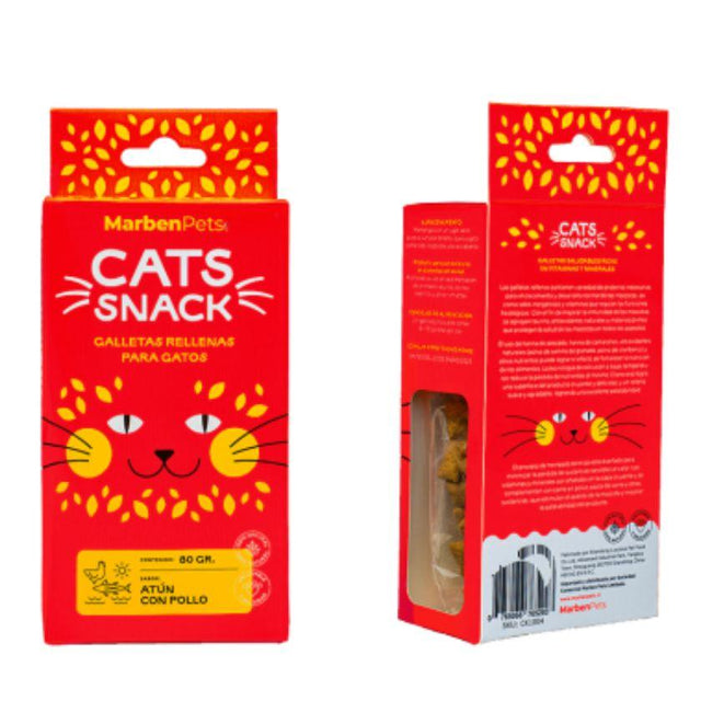 Cats Snack Galletas Rellenas de Atún y Pollo 80gr Cats Snack Galletas Rellenas de Atún y Pollo 80gr