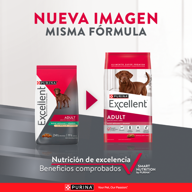 Purina EXCELLENT Perros Adultos Razas Medianas y Grandes 12kg Purina EXCELLENT Perros Adultos Razas Medianas y Grandes 12kg