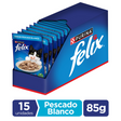Felix Adultos Pescado Blanco 85gr Pack 15 Unidades  Felix Adultos Pescado Blanco 85gr Pack 15 Unidades