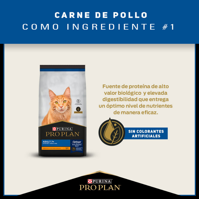 Alimento para gatos Senior PURINA PRO PLAN Adult 7+ 3kg  Alimento para gatos Senior PURINA PRO PLAN Adult 7+ 3kg