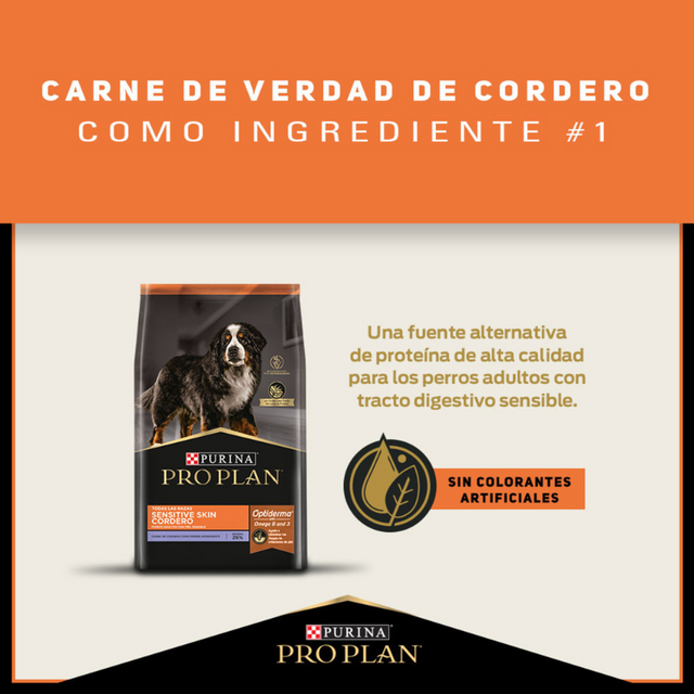 Purina Pro Plan Adult Sensitive Skin Cordero con OptiDerma 3kg Purina Pro Plan Adult Sensitive Skin Cordero con OptiDerma 3kg