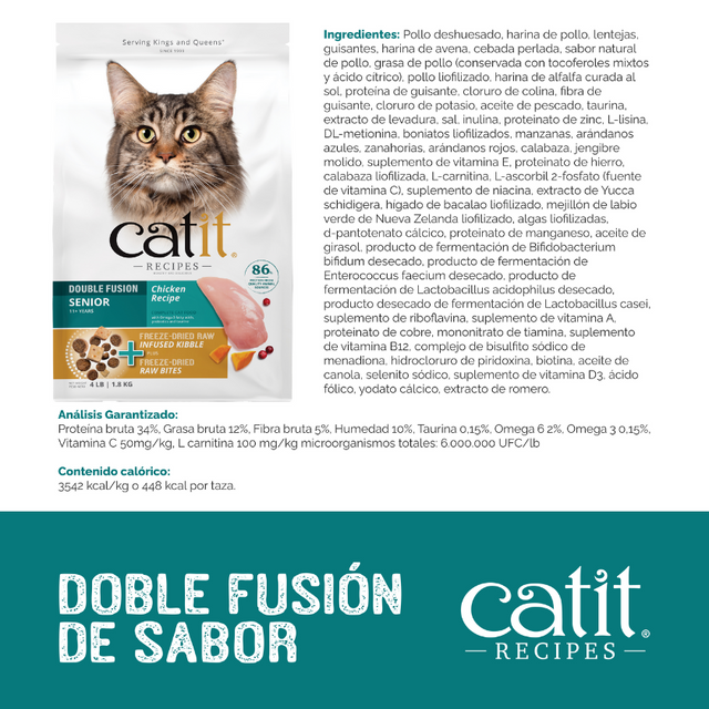 Catit Recipes Doble Fusión Senior con Pollo 1.8kg Catit Recipes Doble Fusión Senior con Pollo 1.8kg