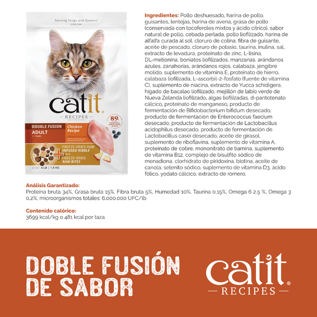 Catit Recipes Doble Fusión Adulto con Pollo 4.5kg Catit Recipes Doble Fusión Adulto con Pollo 4.5kg