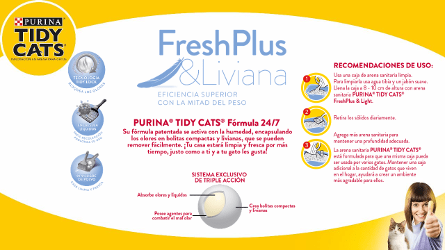 Arena Sanitaria Aglutinante Tidy Cats® Lightweight Pack 8Kg  Arena Sanitaria Aglutinante Tidy Cats® Lightweight Pack 8Kg