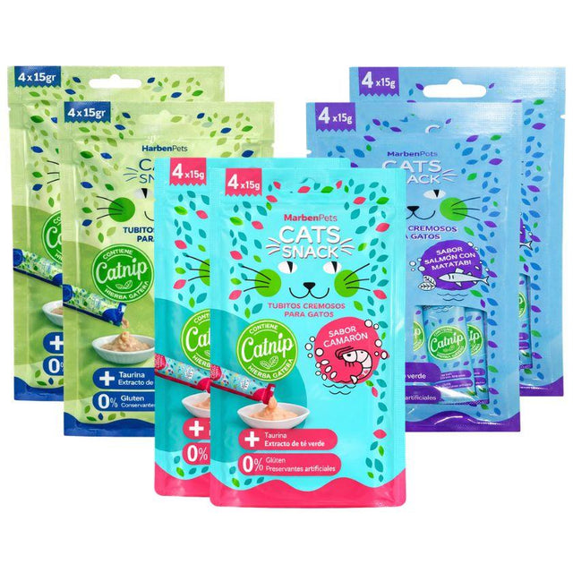 Cat Snack Cremoso Pack Degustación con 6 sobres surtidos Cat Snack Cremoso Pack Degustación con 6 sobres surtidos