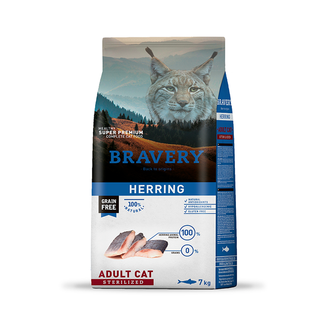 Bravery Cat Herring Adult Sterilized 7kg  Bravery Cat Herring Adult Sterilized 7kg