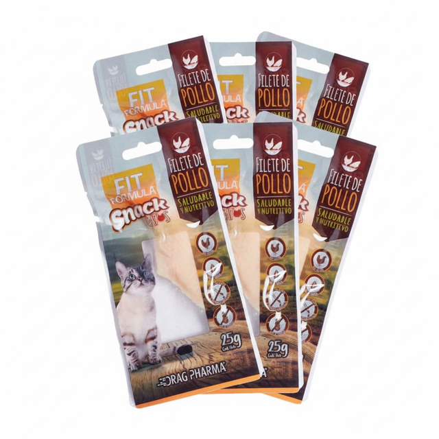 Fit Formula Snack para Gatos Filete Pollo 25gr Pack 6 Unidades Fit Formula Snack para Gatos Filete Pollo 25gr Pack 6 Unidades