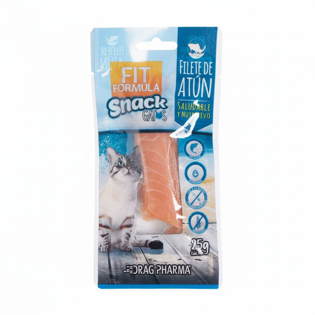 Fit Formula Snack para Gatos Filete Atún 25gr Pack 6 Unidades Fit Formula Snack para Gatos Filete Atún 25gr Pack 6 Unidades