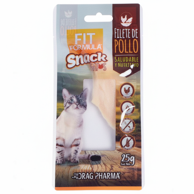 Fit Formula Snack para Gatos Filete Pollo 25gr Pack 6 Unidades Fit Formula Snack para Gatos Filete Pollo 25gr Pack 6 Unidades