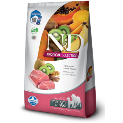 N&D Tropical Selection Cerdo para Perros Adultos Medianos y Maxi 12kg  N&D Tropical Selection Cerdo para Perros Adultos Medianos y Maxi 12kg