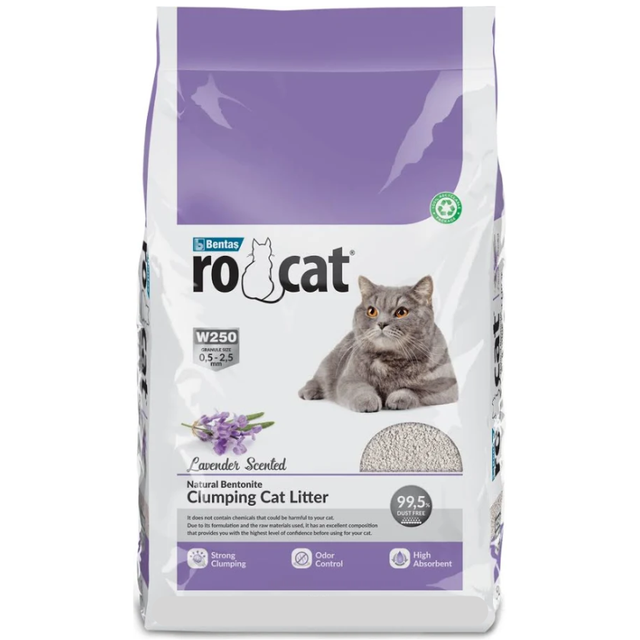 Arena para Gatos ROCAT Lavanda Natural 7,5kg - Bentonita Aglomerante con Aroma Relajante | Control de Olores Superior Arena para Gatos ROCAT Lavanda Natural 7,5kg - Bentonita Aglomerante con Aroma Relajante | Control de Olores Superior