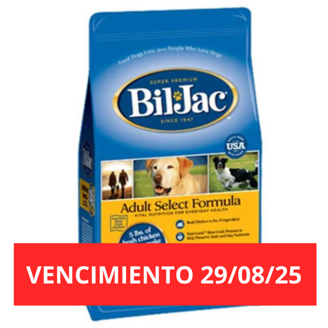 Bil Jac Adult Select Food 2,7kg VENCIMIENTO 29/08/25 Bil Jac Adult Select Food 2,7kg VENCIMIENTO 29/08/25