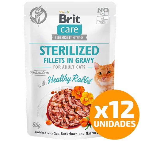 Alimento Húmedo para Gatos Brit Care Cat Pouch Sterilized Rabbit 85Gr Pack 12 Unidades Alimento Húmedo para Gatos Brit Care Cat Pouch Sterilized Rabbit 85Gr Pack 12 Unidades
