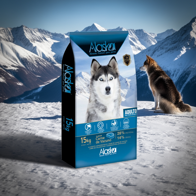 Alimento Alaska para Perros Adultos 15kg - Carne de Vacuno Natural y Alto en Proteínas | Fórmula Monoproteica Sin Colorantes Alimento Alaska para Perros Adultos 15kg - Carne de Vacuno Natural y Alto en Proteínas | Fórmula Monoproteica Sin Colorantes