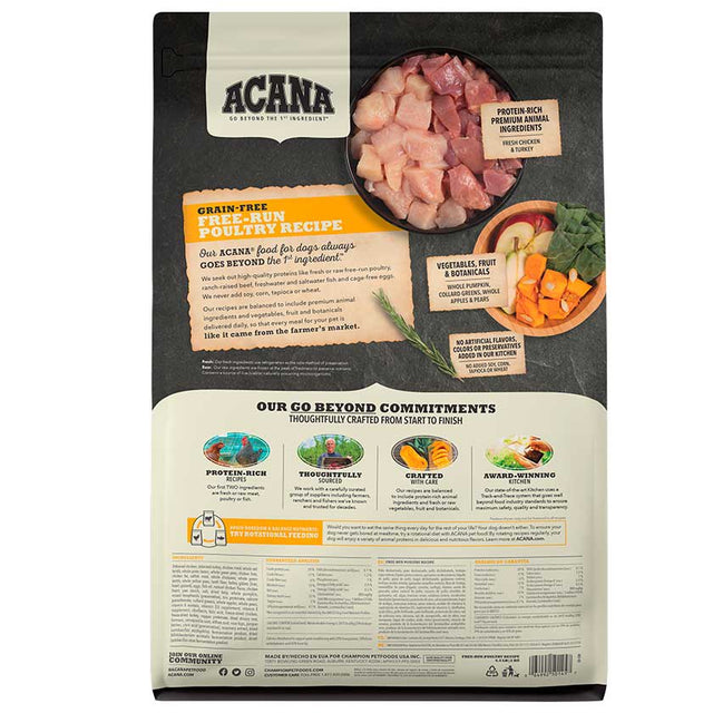 Acana Dog Free Run Poultry 11 35Kg  Acana Dog Free Run Poultry 11 35Kg