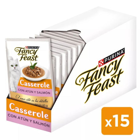 Alimento Húmedo para Gatos Alimento Fancy Feast Casserole Atun Salmon 85G Pack 15 Unidades Alimento Húmedo para Gatos Alimento Fancy Feast Casserole Atun Salmon 85G Pack 15 Unidades