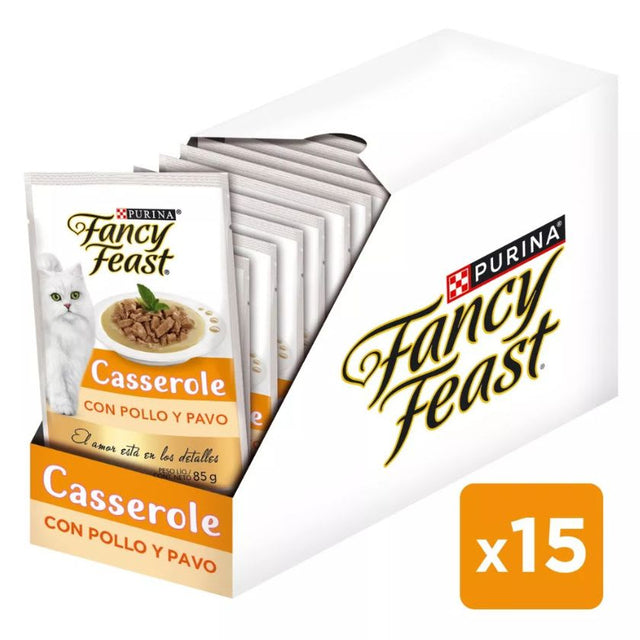 Alimento Fancy Feast Casserole Pollo Y Pavo 85G Pack 15 Unidades  Alimento Fancy Feast Casserole Pollo Y Pavo 85G Pack 15 Unidades