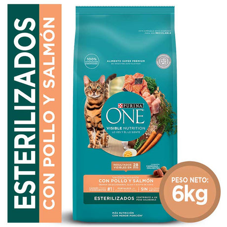 Alimento Seco para Gatos Purina® One® Esterilizado Pollo Y Salmon 6Kg Alimento Seco para Gatos Purina® One® Esterilizado Pollo Y Salmon 6Kg