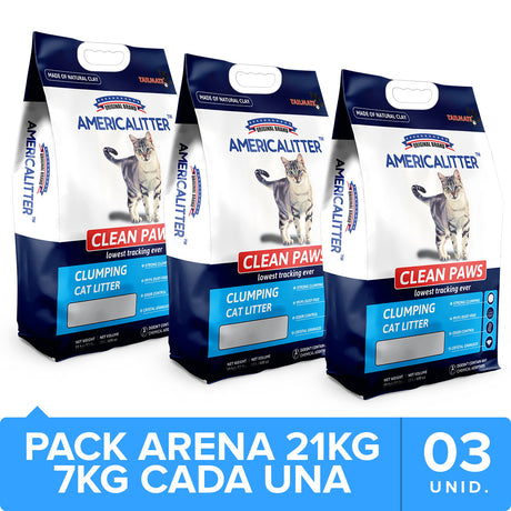 Arenas para Gatos America Litter Clean Paws Pack 21Kg Arenas para Gatos America Litter Clean Paws Pack 21Kg